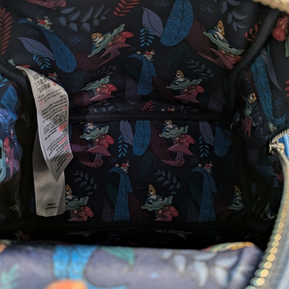 Disney Loungefly Alice In Wonderland Mini Backpack Absolem Caterpillar Bag Blue - Picture 10 of 15